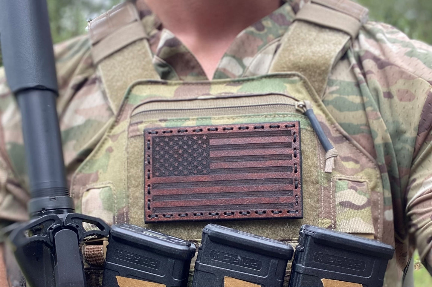 Leather American Flag Patches