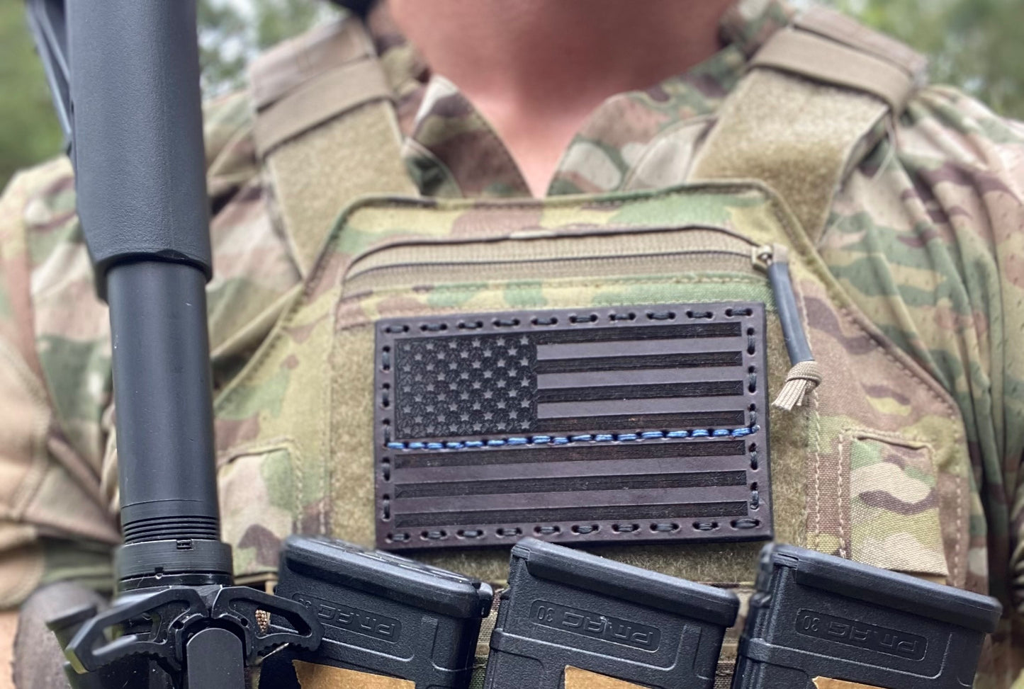 5x3 Thin Blue and Red line American flag patches