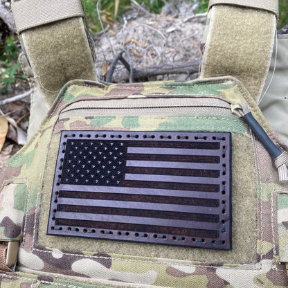 Leather American Flag Patches