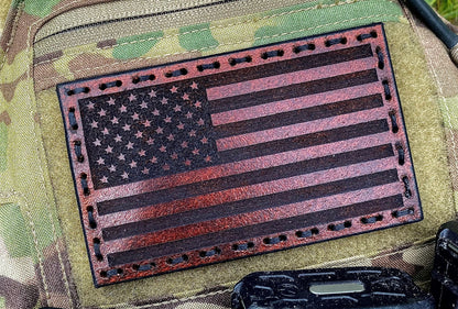 Leather American Flag Patches