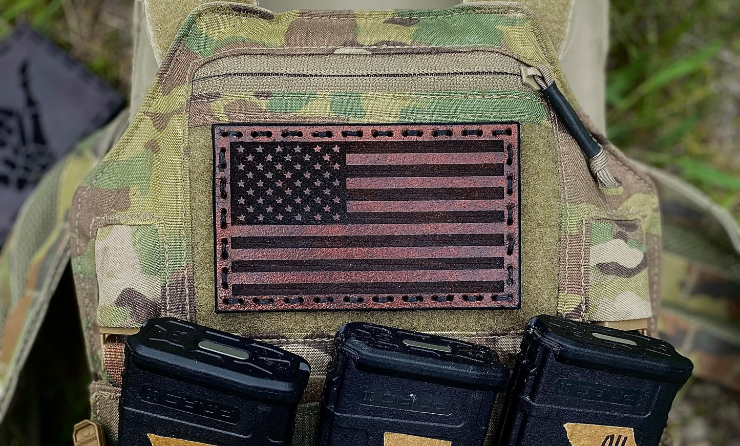 Leather American Flag Patches