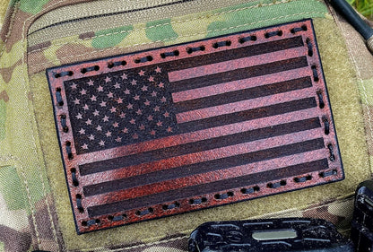 Leather American Flag Patches